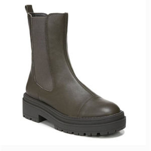 Sam Edelman Chelsea Boot 10.5 Wellington Lug Sole Cap Toe Green Leather New